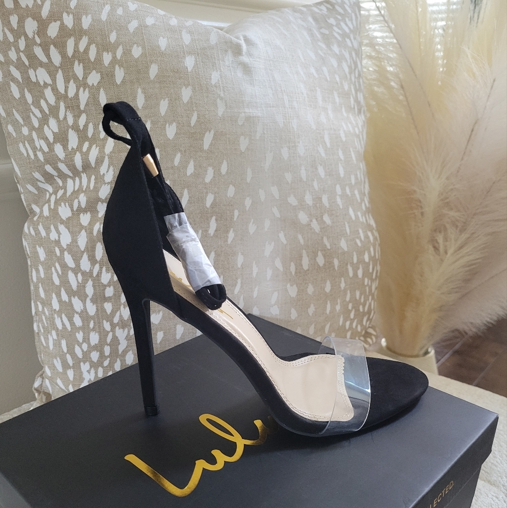 Black Suede Lace-Up Heels